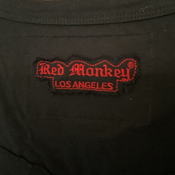Red Monkey Y2K Streetwear Shirt Los Angeles Flame Hand Graphic Tee Men’s Sz S - Picture 4 of 11